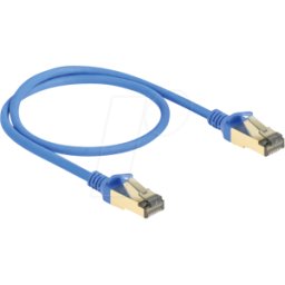 DELOCK 80332 - Cable de red RJ45 Cat.8.1 F/FTP Slim 0,5 m azul