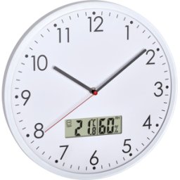 TFA DOSTMANN TFA 60304802 - Reloj de pared analógico con termómetro digital e higrómetro