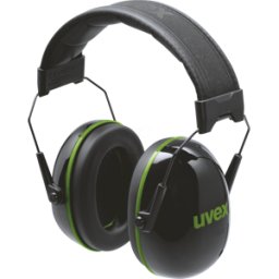 UVEX 2630010 - Orejeras UVEX negro, verde SNR 30 dB tamaño L, M, S.