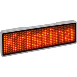 BERRYBASE LED NAME SI OR - Etiqueta de nombre LED, 11x44 píxeles, USB, marco plateado, LED