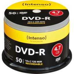 DVD-R4,7 INT50 - Intenso DVD-R 4,7GB, caja de 50