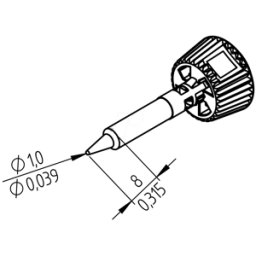 ERSA 0142PDLF10 - Punta para soldar ERSADUR, punta para lápiz de 1 mm