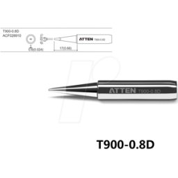 ATTEN T900-0,8D - Punta de soldar, 0,8 mm, en forma de lápiz, recta