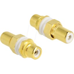 DELOCK 64141 - Adaptador de audio RCA hembra a hembra para instalación, anillo