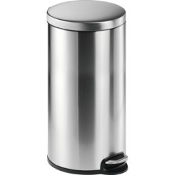 DURABLE 340323 - Papelera de pedal de acero inoxidable redonda 30