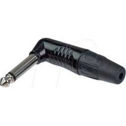 REAN RP2RC-BAG - 6,35mm mono jack plug 2-pin en ángulo, carcasa negra