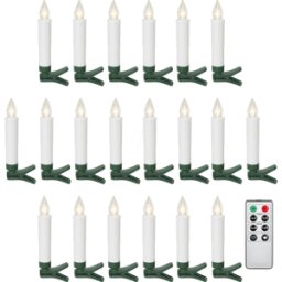 GOOBAY 77754 - Velas LED del árbol de Navidad conjunto de 20 blanco, con