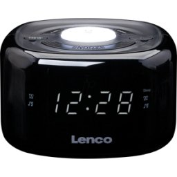 LENCO CR-12BK - Radio despertador FM, pantalla led con luz nocturna