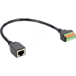 ROLINE 12021172 - Adaptador de cable RJ45 conector / bloque de terminales, 15 cm