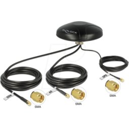 DELOCK 12455 - Antena LTE, UMTS, GSM, GPS, conector SMA, omnidireccional