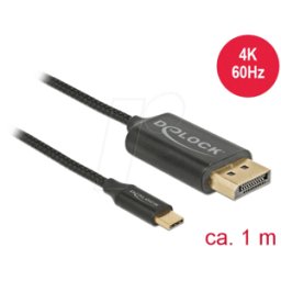 DELOCK 83709 - Cable USB tipo C > DisplayPort DP-Alt Modo 4K 60 Hz 1 m coaxial