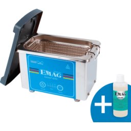 EMAG EMMI 07D SET - Limpiador ultrasónico, 0,7 l, 80 W, juego de taller, acero inoxi