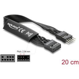 DELOCK 86049 - Cable plano de audio HD, cable de extensión para placa base, con
