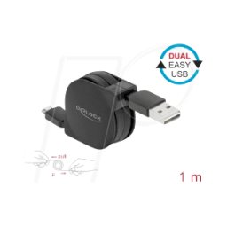 DELOCK 85761 - Cable de carga y sincronización, USB a -> micro-B, 1,0 m,