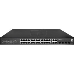 LEVELONE GE2128P - Switch, 28 puertos, Gigabit Ethernet, RJ45/SFP, PoE+
