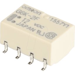 OMRON G6K-2F 12V - Relé subminiatura, SMD, 2x UM, 125VCA/60V 1a