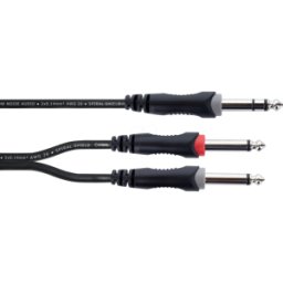 CORDIAL EY 5 VPP - Cable adaptador en Y, conector estéreo de 6,3 mm > 2x conector m