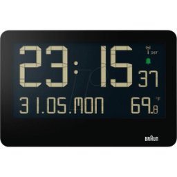 BRAUN BC14-DCF - Reloj de pared inalámbrico digital, base, fecha, temperatura, ne