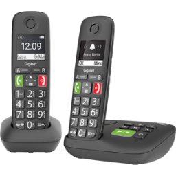 GIGASET COMMUNICATIONS GIGASET E290AD - Teléfono DECT, 2 auriculares, base, cuna de carga, contestador a