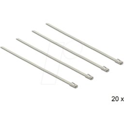 DELOCK 18631 - Bridas para cables de acero inoxidable, 200 x 4,6 mm, plata, paq