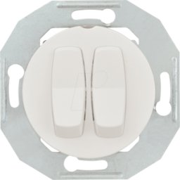 ELSO WDE011026 - Conmutador doble, con placa central, blanco, redondo, arriba, Re