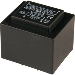 GERTH 304.06-1 - Transformador impreso, 1,8 va, 6 V, 300 mA, RM 20 mm
