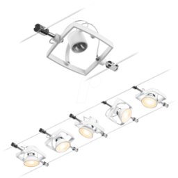 PAULMANN PLM 94432 - WireSystem Spot MacII, blanco mate, 5 puntos, GU5.3
