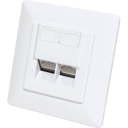 INTELLINET INT 771917 - Caja de red de montaje empotrado Cat.6a de 2 puertos, apantallad