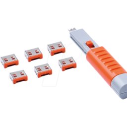 SMARTKEEPER SK UL03PKOR - Cerradura de puerto, USB tipo A, 6 piezas, con llave, naranja
