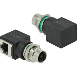 DELOCK 66316 - Adaptador M12 de 8 clavijas hembra codificado en X > conector he