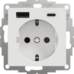 ELSO ELG365354 - Toma de corriente USB tipo a+C 2,4 a, 16a, 250V, JOY, blanco pur
