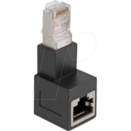 DELOCK 87862 - Adaptador de red RJ45 macho/hembra, Cat.6a, en ángulo inf