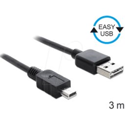 DELOCK 83364 - Cable USB 2.0, conector macho A EASY a conector macho Mini B, 3