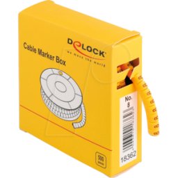 DELOCK 18362 - Caja de marcadores de cables, No. 8, amarillo, 500 unidades