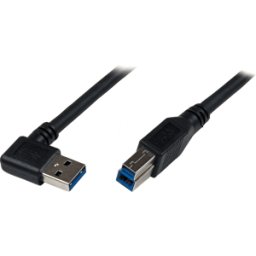 STARTECH.COM ST USB3SAB1MRA - Cable USB 3,0, macho a macho B, 1 m, en ángulo