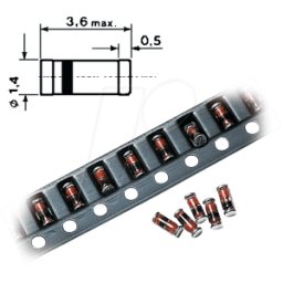 TAIWAN-SEMICONDUCTOR SMD ZF 51 - Chip Zener diode 0.5 W 51 V