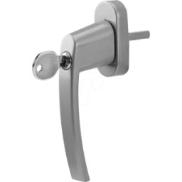 OLYMP 5986 - Manija de ventana con cerradura, plata