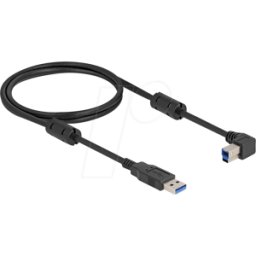 DELOCK 81100 - Cable USB 3.0, conector A a conector B, 90° a la izquierda, 1 m