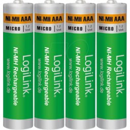 LOGILINK LR03RB4 - Pila de NiMH, AAA (Micro), 1000 mAh, paquete de 4