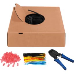 GOOBAY 55440 - Juego de cables de red para exteriores CAT.6, U/UTP, 100 m, negr