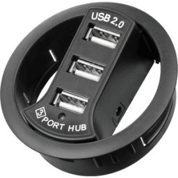 GOOBAY DESKHUB 60-SW - Desk HUB DE 3 puertos, 60mm negro