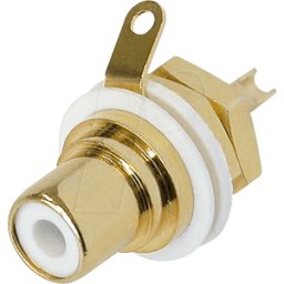 REAN NEUTRIK NYS367-9 - Toma RCA, color codificado blanco, contactos chapados en oro
