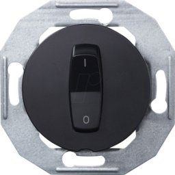 ELSO WDE011206 - Interruptor de apagado, 2 polos, con placa central, negro, UP, R