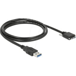 DELOCK 83597 - Cable USB 3.0, conector macho A a micro B, tornillos, 1 m