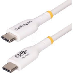 STARTECH.COM ST USB2EPR2MW - Cable de carga y sincronización, USB-C > USB C, 2 m, blan