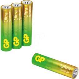GP-BATTERIES GP U4 AAA - Ultra, batería alcalina, AAA (Micro), paquete de 4