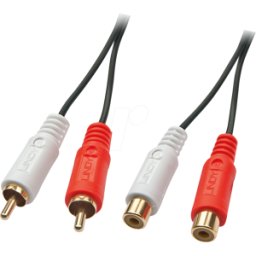 LINDY 35674 - Cable de audio RCA, 2 conectores RCA a 2 conectores hembra, 10,0