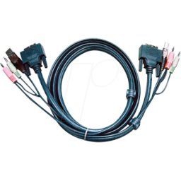 ATEN 2L-7D03UI - Cable KVM, DVI, audio, USB, 3 m