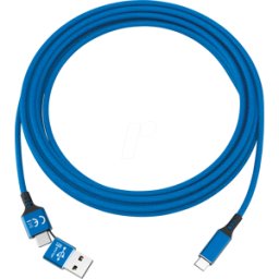 SMRTER SPEEDY-C BL - Cable de carga, USB-A/USB-C -> USB-C (azul)
