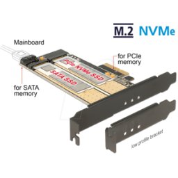 DELOCK 89630 - Tarjeta PCI Express x4 > 1x M.2 Key B 1x M.2 Key M.
